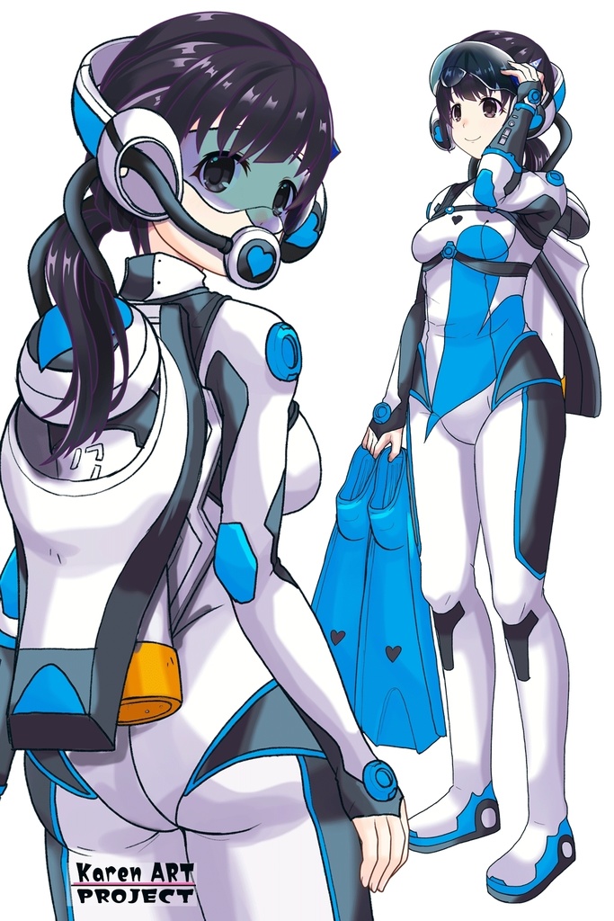 ゆりちゃん+大木双葉のダイビング器材(Yuri Original Color)【あまんちゅ!03】背面アングル Yuri is wearing Ooki Futaba's Diving Equipment(Yuri Original Color)【Amanchu!03】Back Angle