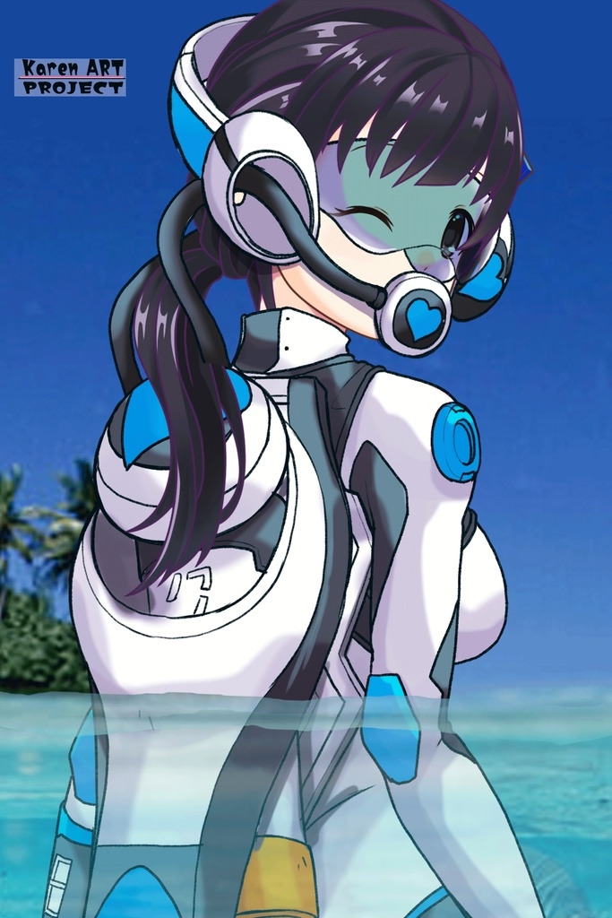 ゆりちゃん+大木双葉のダイビング器材(Yuri Original Color)【あまんちゅ!03】背面アングル Yuri is wearing Ooki Futaba's Diving Equipment(Yuri Original Color)【Amanchu!03】Back Angle