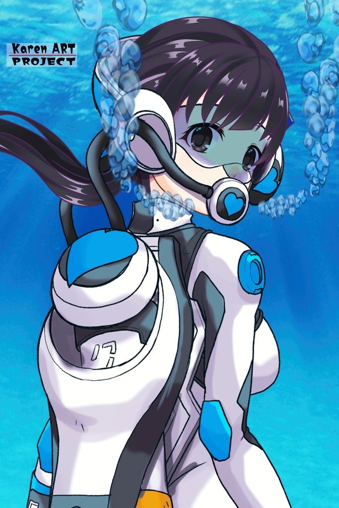 ゆりちゃん+大木双葉のダイビング器材(Yuri Original Color)【あまんちゅ!03】背面アングル Yuri is wearing Ooki Futaba's Diving Equipment(Yuri Original Color)【Amanchu!03】Back Angle