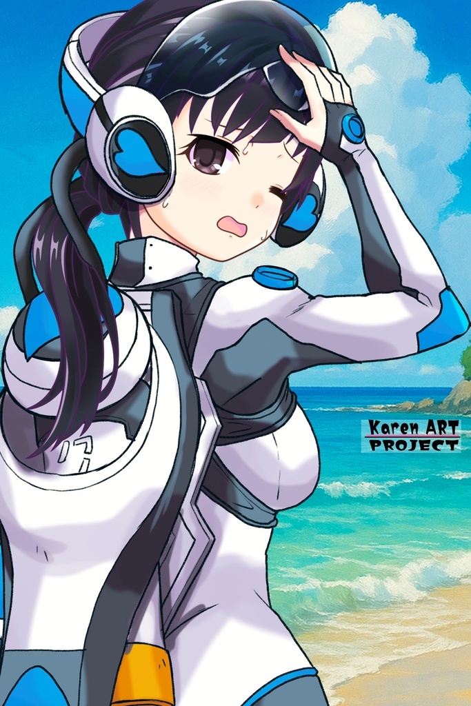 ゆりちゃん+大木双葉のダイビング器材(Yuri Original Color)【あまんちゅ!03】背面アングル Yuri is wearing Ooki Futaba's Diving Equipment(Yuri Original Color)【Amanchu!03】Back Angle