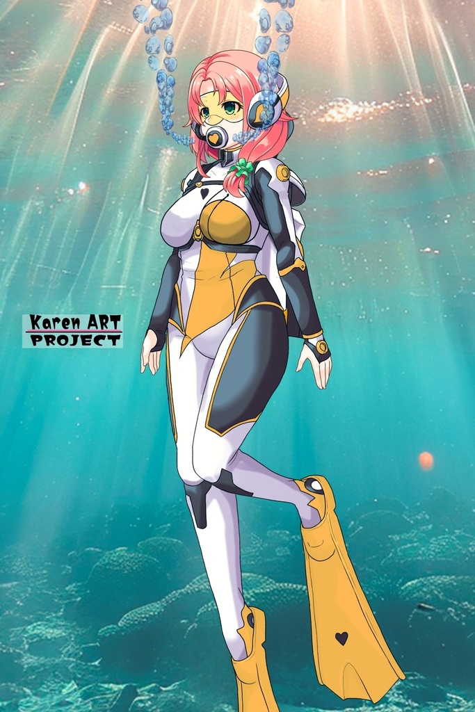 亜美ちゃん+大木双葉のダイビング器材(Ami Original Color)【あまんちゅ!02】斜め前アングル Ami is wearing Ooki Futaba's Diving Equipment(Ami Original Color)【Amanchu!02】Diagonal front angle