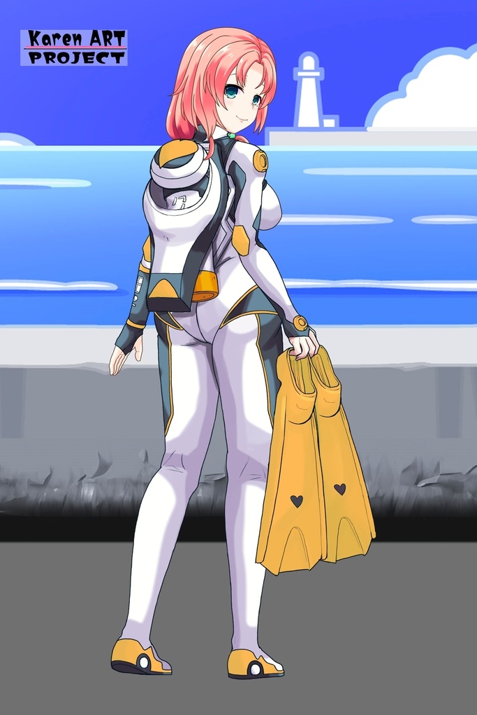 亜美ちゃん+大木双葉のダイビング器材(Ami Original Color)【あまんちゅ!03】背面アングル Ami is wearing Ooki Futaba's Diving Equipment(Ami Original Color)【Amanchu!03】Back Angle