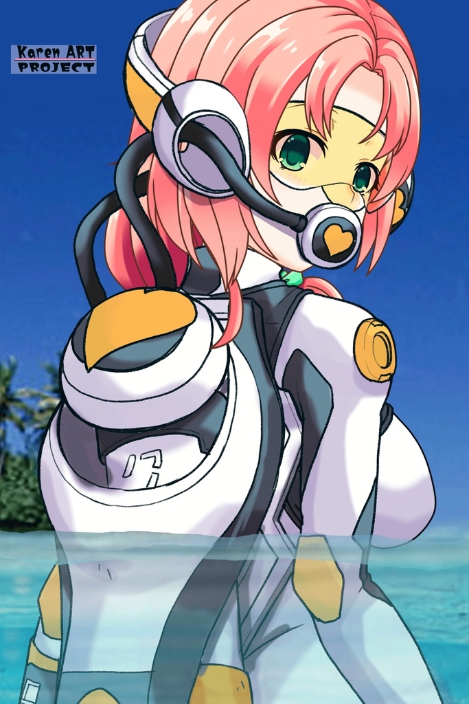 亜美ちゃん+大木双葉のダイビング器材(Ami Original Color)【あまんちゅ!03】背面アングル Ami is wearing Ooki Futaba's Diving Equipment(Ami Original Color)【Amanchu!03】Back Angle