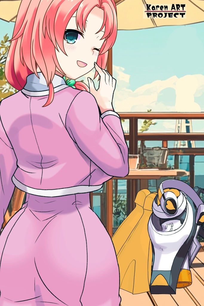 亜美ちゃん+大木双葉のダイビング器材(Ami Original Color)【あまんちゅ!03】背面アングル Ami is wearing Ooki Futaba's Diving Equipment(Ami Original Color)【Amanchu!03】Back Angle