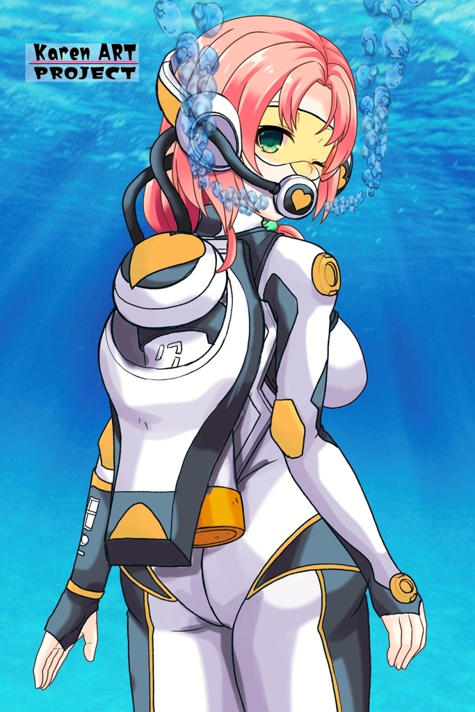 亜美ちゃん+大木双葉のダイビング器材(Ami Original Color)【あまんちゅ!03】背面アングル Ami is wearing Ooki Futaba's Diving Equipment(Ami Original Color)【Amanchu!03】Back Angle