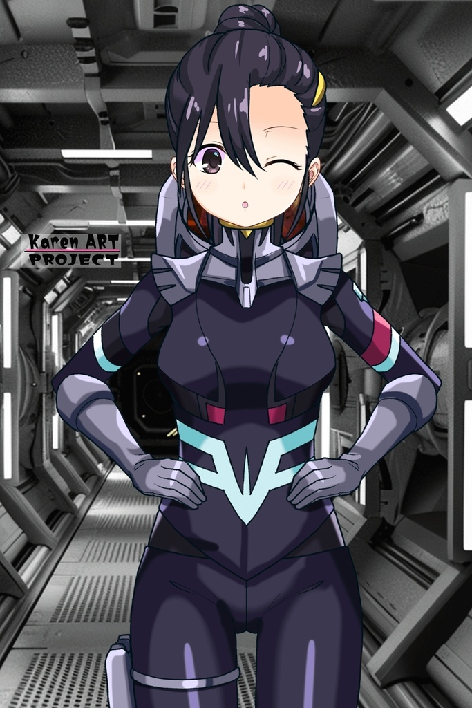 ゆりちゃん+ニャアンのノーマルスーツ【ガンダムGQuuuuuuX01】正面アングル Yuri is wearing Nyaan's Normalsuit【Gundam GQuuuuuuX01】Front Angle