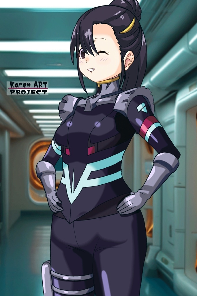 ゆりちゃん+ニャアンのノーマルスーツ【ガンダムGQuuuuuuX02】斜め前アングル Yuri is wearing Nyaan's Normalsuit【Gundam GQuuuuuuX02】Diagonal front angle