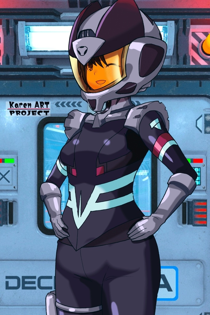 ゆりちゃん+ニャアンのノーマルスーツ【ガンダムGQuuuuuuX02】斜め前アングル Yuri is wearing Nyaan's Normalsuit【Gundam GQuuuuuuX02】Diagonal front angle