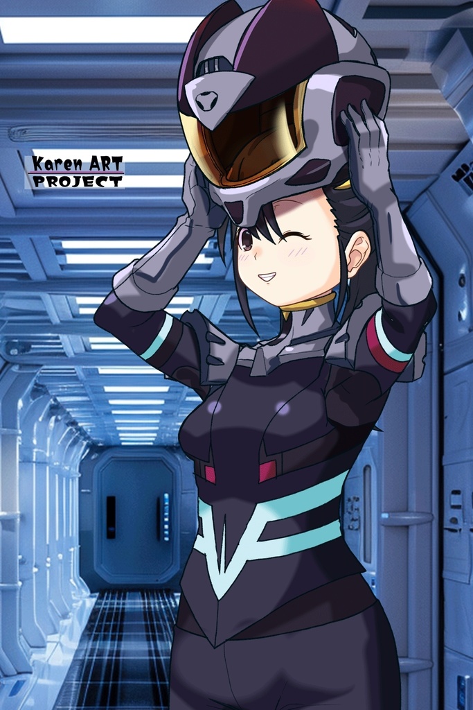 ゆりちゃん+ニャアンのノーマルスーツ【ガンダムGQuuuuuuX02】斜め前アングル Yuri is wearing Nyaan's Normalsuit【Gundam GQuuuuuuX02】Diagonal front angle
