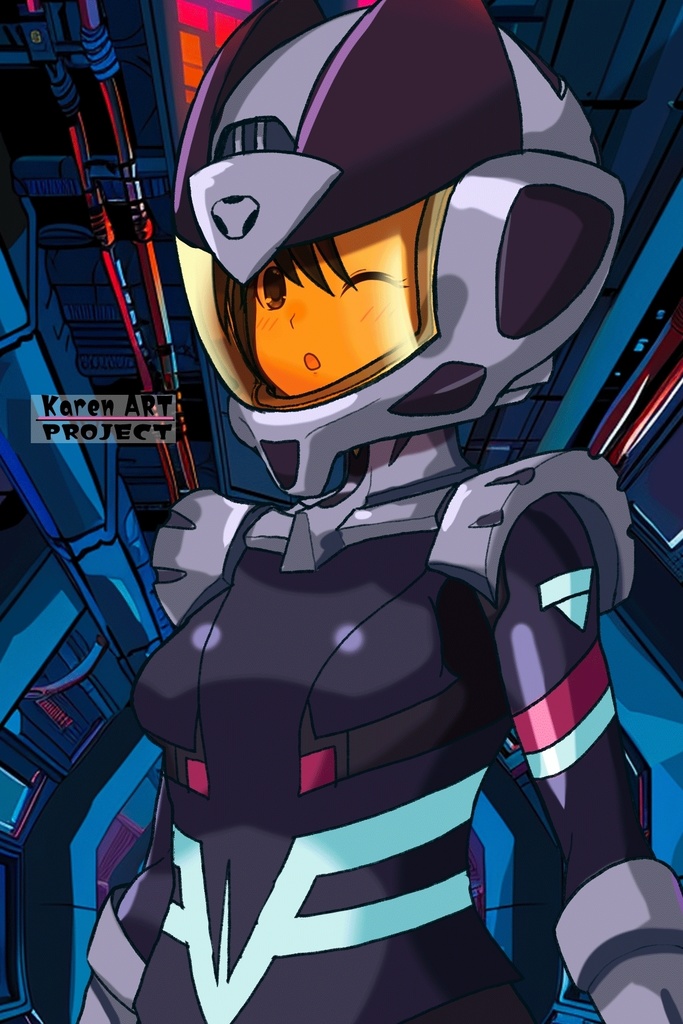 ゆりちゃん+ニャアンのノーマルスーツ【ガンダムGQuuuuuuX02】斜め前アングル Yuri is wearing Nyaan's Normalsuit【Gundam GQuuuuuuX02】Diagonal front angle