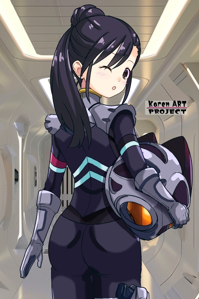 ゆりちゃん+ニャアンのノーマルスーツ【ガンダムGQuuuuuuX03】背面アングル Yuri is wearing Nyaan's Normalsuit【Gundam GQuuuuuuX03】Back Angle