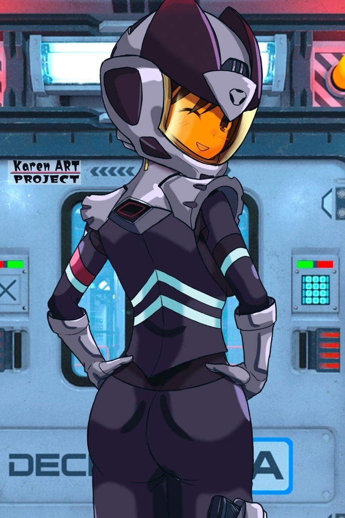 ゆりちゃん+ニャアンのノーマルスーツ【ガンダムGQuuuuuuX03】背面アングル Yuri is wearing Nyaan's Normalsuit【Gundam GQuuuuuuX03】Back Angle