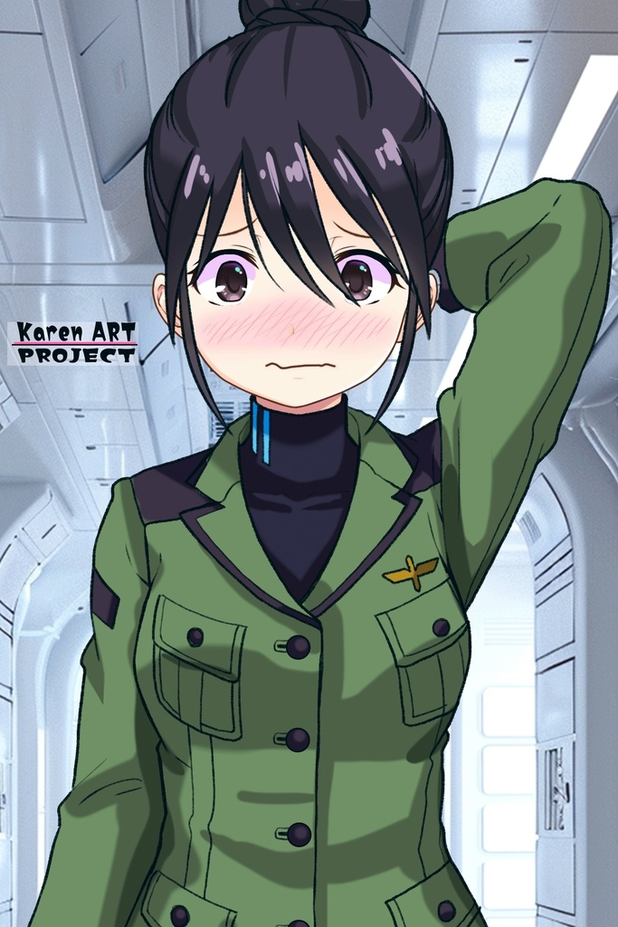 ゆりちゃん+ニャアンのジオン軍制服(Yuri Original)【ガンダムGQuuuuuuX04】 Yuri is wearing Nyaan's Uniform(Yuri Original)【Gundam GQuuuuuuX04】