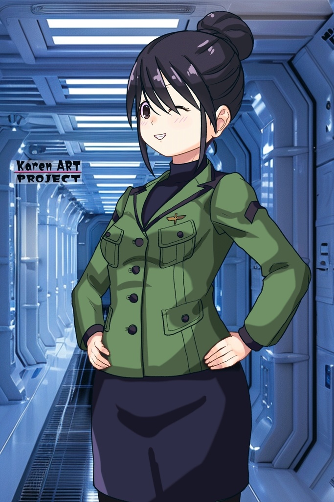 ゆりちゃん+ニャアンのジオン軍制服(Yuri Original)【ガンダムGQuuuuuuX04】 Yuri is wearing Nyaan's Uniform(Yuri Original)【Gundam GQuuuuuuX04】