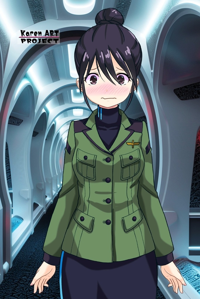 ゆりちゃん+ニャアンのジオン軍制服(Yuri Original)【ガンダムGQuuuuuuX04】 Yuri is wearing Nyaan's Uniform(Yuri Original)【Gundam GQuuuuuuX04】