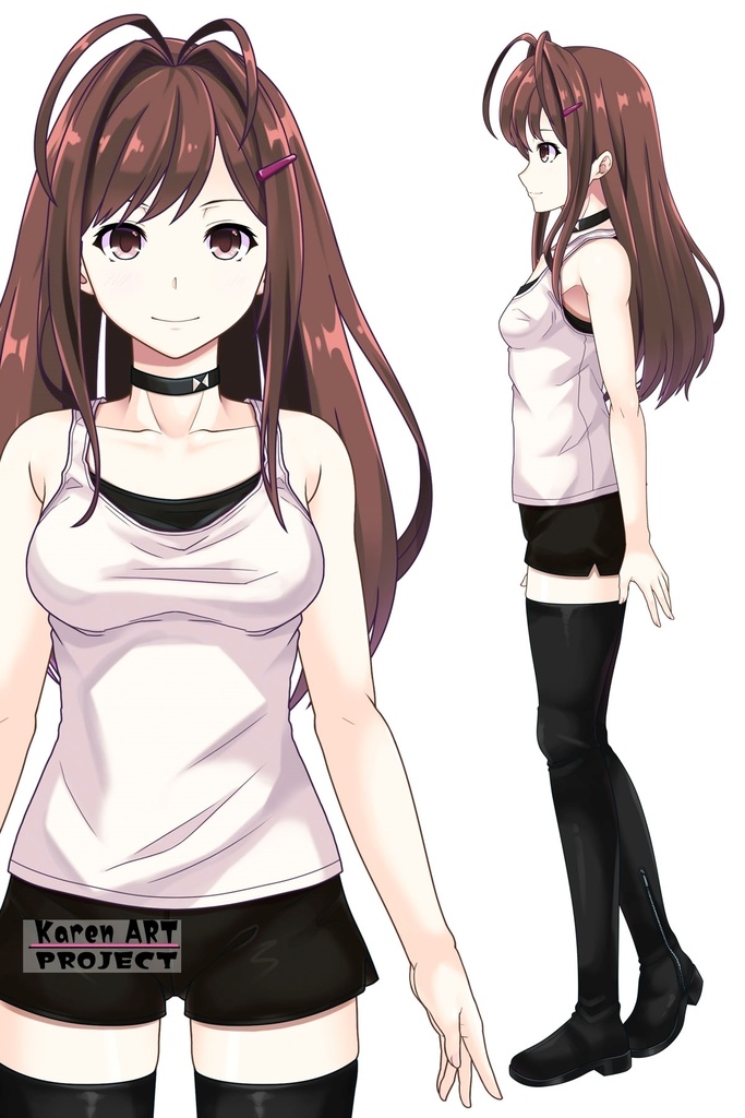 カレンちゃん+ユミナのカジュアルな服【リビルドワールド01】 Karen is wearing Yumina's Casual Dress【Rebuild World01】