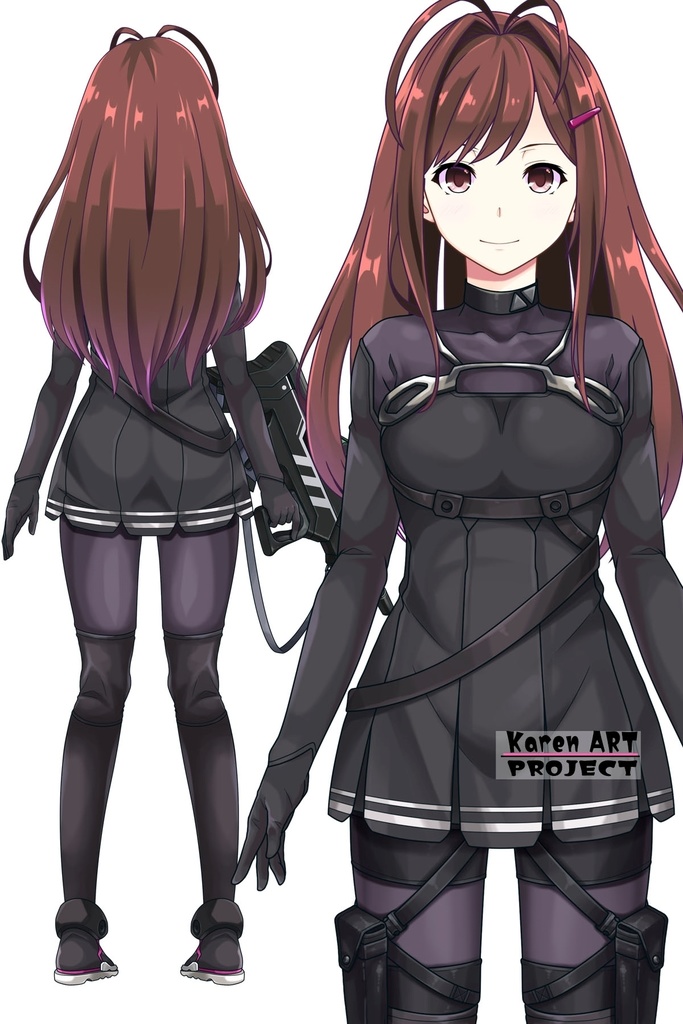 カレンちゃん+ユミナの強化服(初期版)【リビルドワールド02】正面アングル Karen is wearing Yumina's Power Suit(First Verson)【Rebuild World02】Front Angle