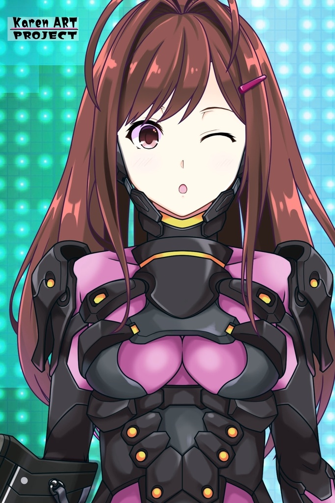 カレンちゃん+ユミナの強化服(後期版)【リビルドワールド03】正面アングル Karen is wearing Yumina's Power Suit(Late Version)【Rebuild World03】Front Angle