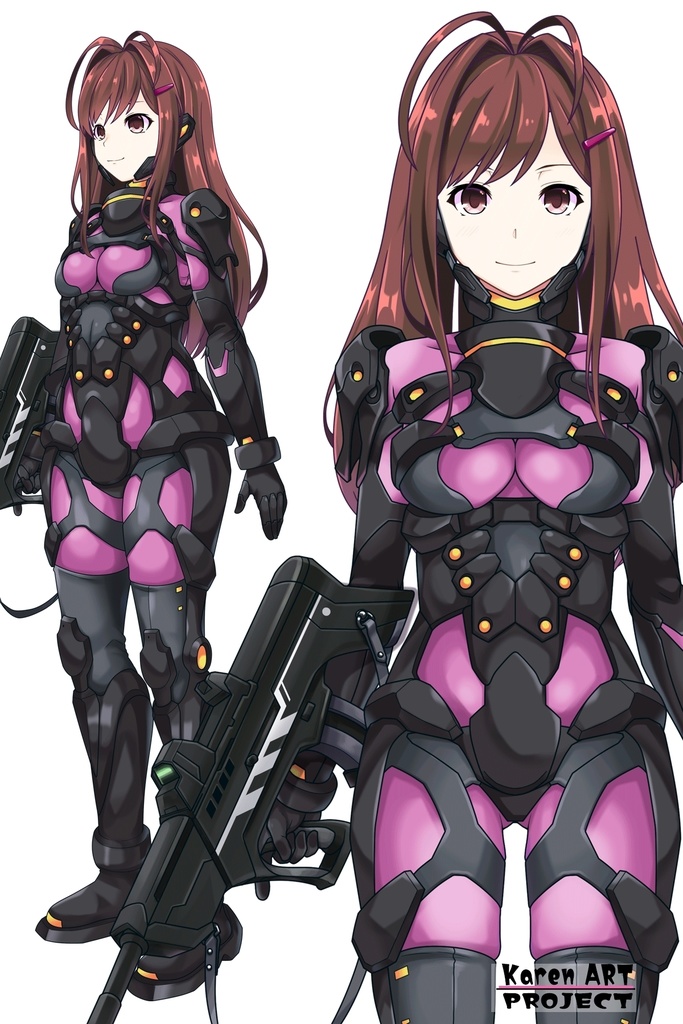 カレンちゃん+ユミナの強化服(後期版)【リビルドワールド03】正面アングル Karen is wearing Yumina's Power Suit(Late Version)【Rebuild World03】Front Angle