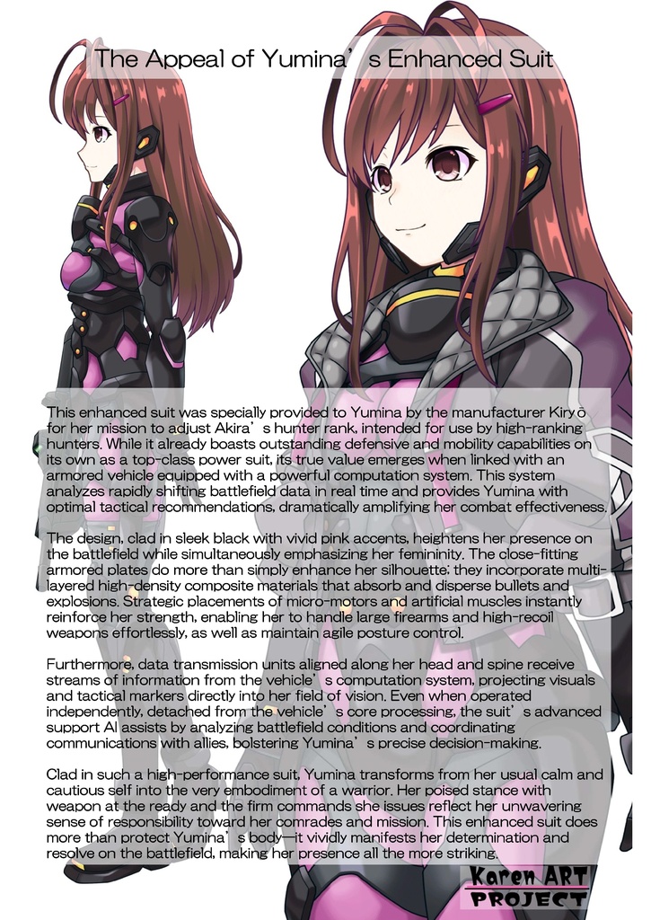 カレンちゃん+ユミナの強化服(後期版)【リビルドワールド03】正面アングル Karen is wearing Yumina's Power Suit(Late Version)【Rebuild World03】Front Angle