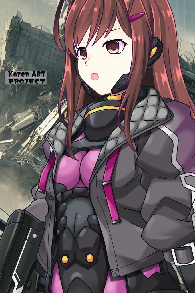 カレンちゃん+ユミナの強化服(後期版)【リビルドワールド04】斜め前アングル Karen is wearing Yumina's Power Suit(Late Version)【Rebuild World04】Diagonal front angle