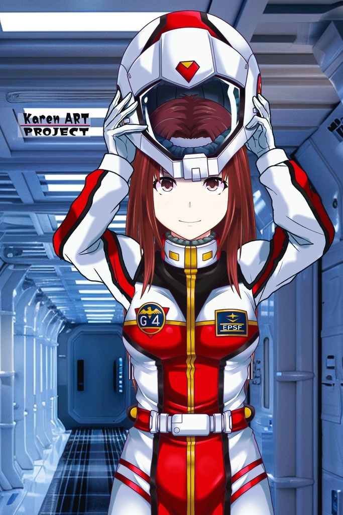 カレンちゃん+クリスティーナ・マッケンジーのノーマルスーツ Ver.2【機動戦士ガンダムポケットの中の戦争07】正面アングル Karen is wearing Christina Mackenzie's Normal Suit Ver.2【Mobile Suit Gundam 0080: War in the Pocket07】Front Angle