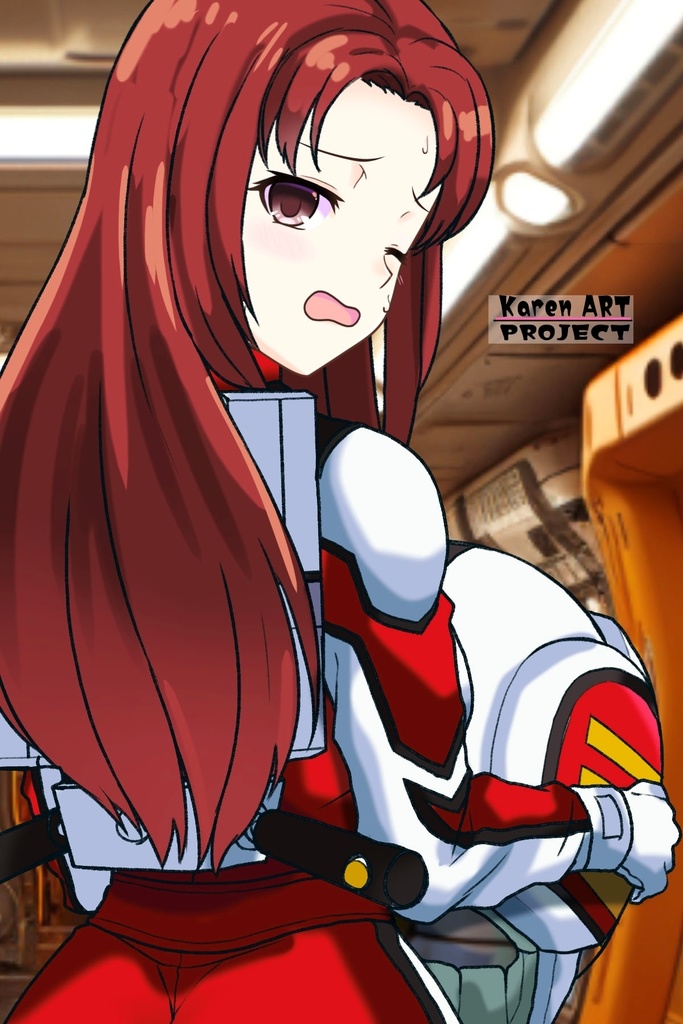 カレンちゃん+クリスティーナ・マッケンジーのノーマルスーツ【機動戦士ガンダムポケットの中の戦争08】斜め前アングル Karen is wearing Christina Mackenzie's Normal Suit【Mobile Suit Gundam 0080: War in the Pocket08】Diagonal front angle