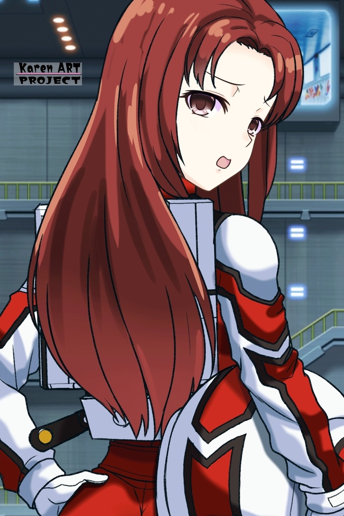 カレンちゃん+クリスティーナ・マッケンジーのノーマルスーツ【機動戦士ガンダムポケットの中の戦争08】斜め前アングル Karen is wearing Christina Mackenzie's Normal Suit【Mobile Suit Gundam 0080: War in the Pocket08】Diagonal front angle