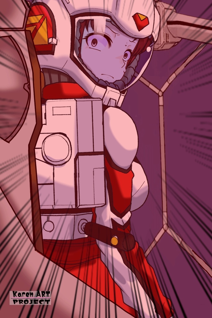 カレンちゃん+クリスティーナ・マッケンジーのノーマルスーツ【機動戦士ガンダムポケットの中の戦争08】斜め前アングル Karen is wearing Christina Mackenzie's Normal Suit【Mobile Suit Gundam 0080: War in the Pocket08】Diagonal front angle