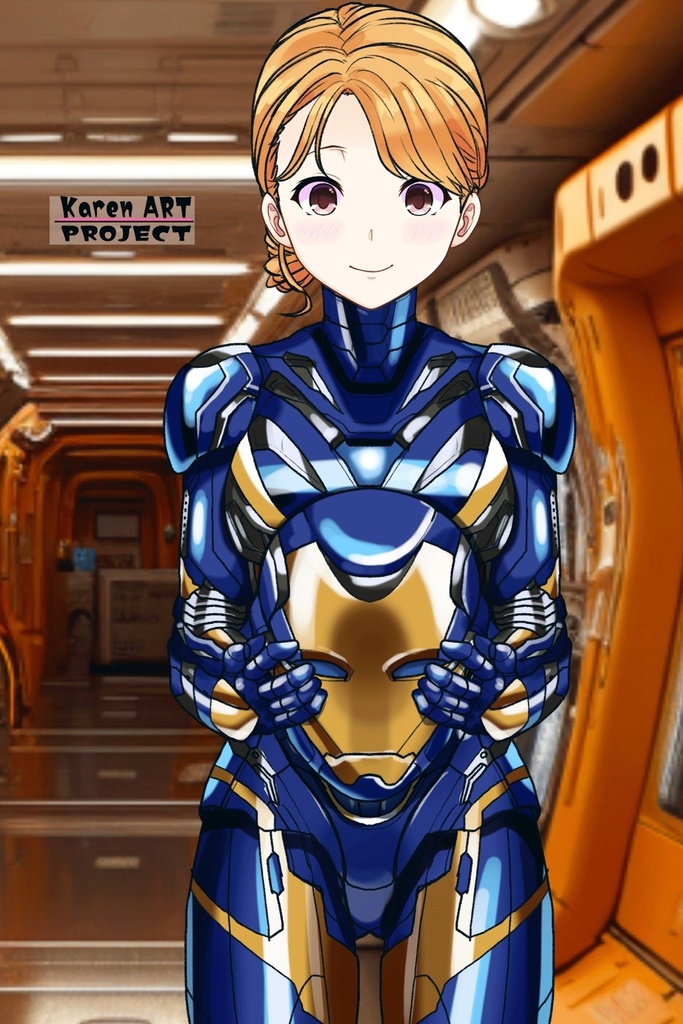 カレンちゃん+ペッパー・ポッツのレスキュー・アーマー 【アイアンマン01】正面アングル Karen is wearing Pepper Potts's Rescue Armor 【Iron Man01】Front Angle