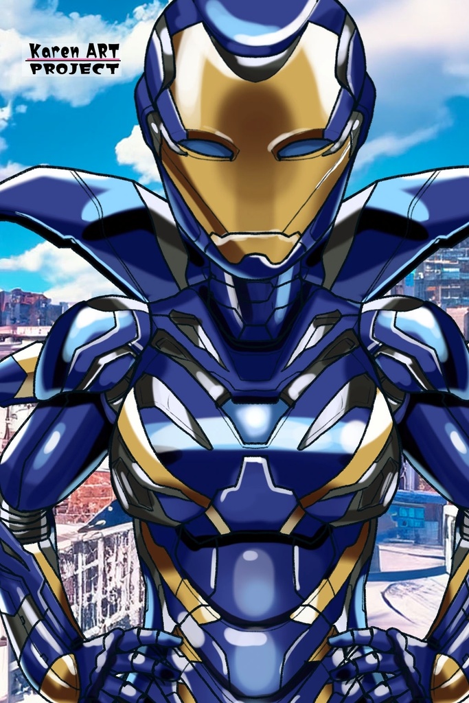 カレンちゃん+ペッパー・ポッツのレスキュー・アーマー 【アイアンマン01】正面アングル Karen is wearing Pepper Potts's Rescue Armor 【Iron Man01】Front Angle