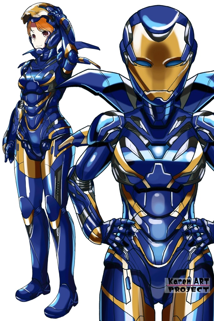 カレンちゃん+ペッパー・ポッツのレスキュー・アーマー 【アイアンマン01】正面アングル Karen is wearing Pepper Potts's Rescue Armor 【Iron Man01】Front Angle