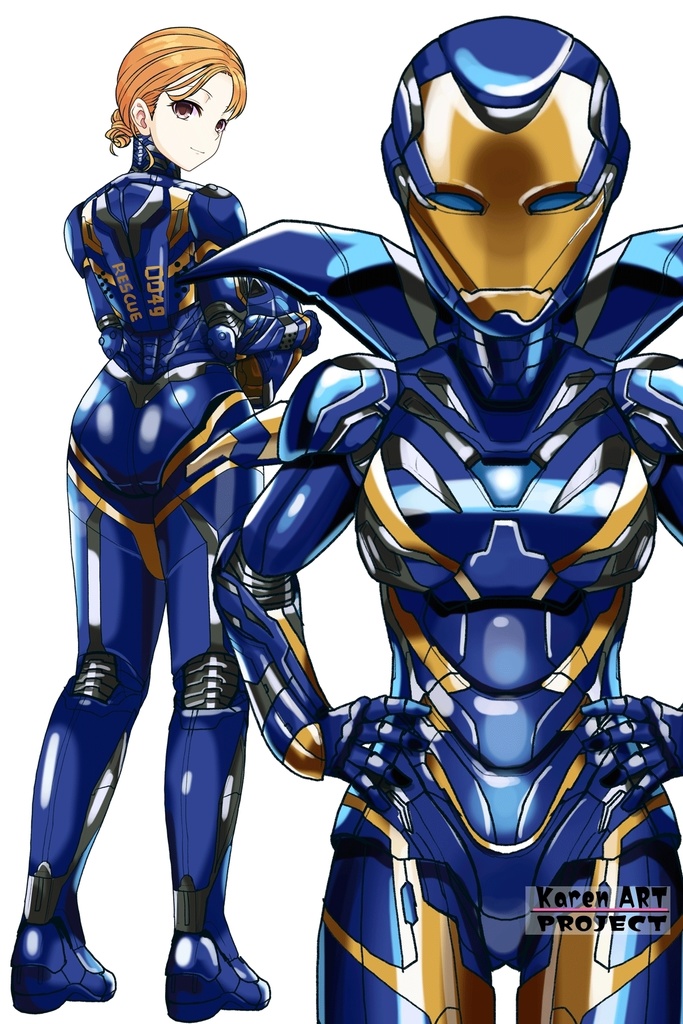 カレンちゃん+ペッパー・ポッツのレスキュー・アーマー 【アイアンマン01】正面アングル Karen is wearing Pepper Potts's Rescue Armor 【Iron Man01】Front Angle