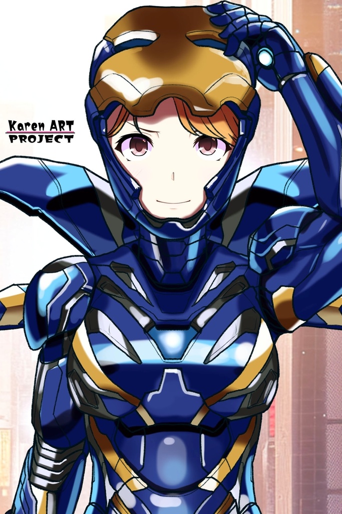 カレンちゃん+ペッパー・ポッツのレスキュー・アーマー 【アイアンマン01】正面アングル Karen is wearing Pepper Potts's Rescue Armor 【Iron Man01】Front Angle