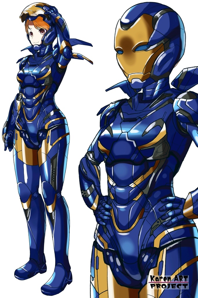 カレンちゃん+ペッパー・ポッツのレスキュー・アーマー【アイアンマン02】斜め前アングル Karen is wearing Pepper Potts's Rescue Armor【Iron Man02】Diagonal front angle