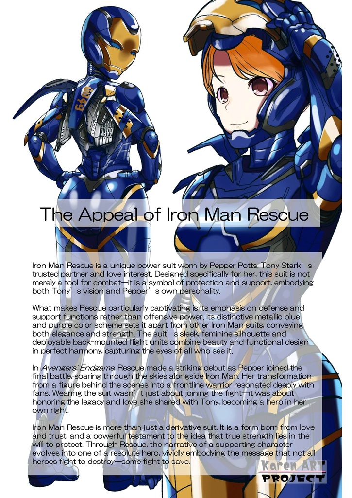 カレンちゃん+ペッパー・ポッツのレスキュー・アーマー【アイアンマン02】斜め前アングル Karen is wearing Pepper Potts's Rescue Armor【Iron Man02】Diagonal front angle