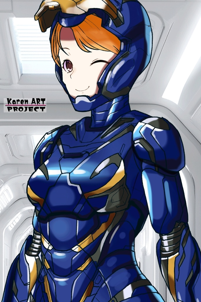 カレンちゃん+ペッパー・ポッツのレスキュー・アーマー【アイアンマン02】斜め前アングル Karen is wearing Pepper Potts's Rescue Armor【Iron Man02】Diagonal front angle