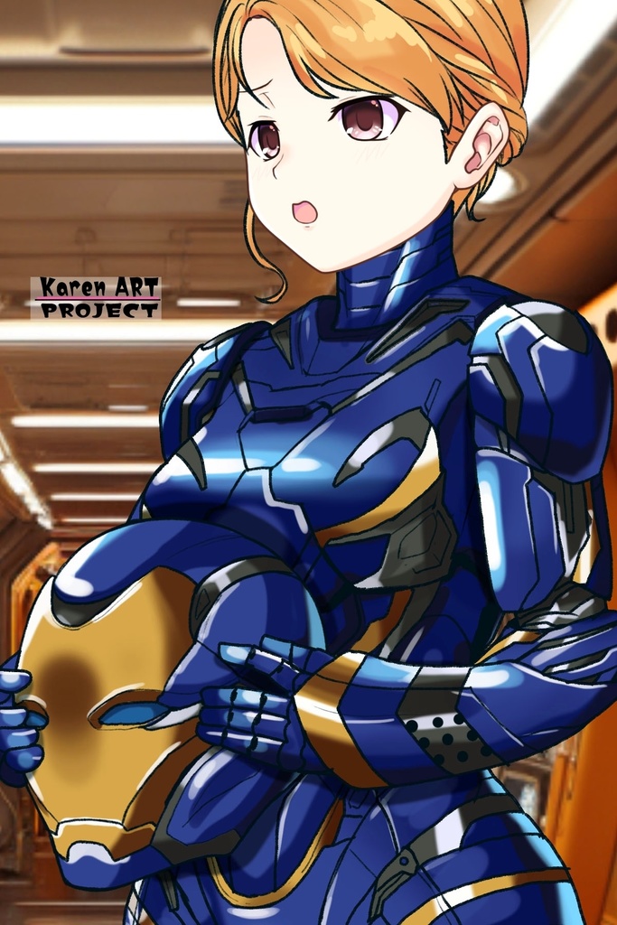 カレンちゃん+ペッパー・ポッツのレスキュー・アーマー【アイアンマン02】斜め前アングル Karen is wearing Pepper Potts's Rescue Armor【Iron Man02】Diagonal front angle