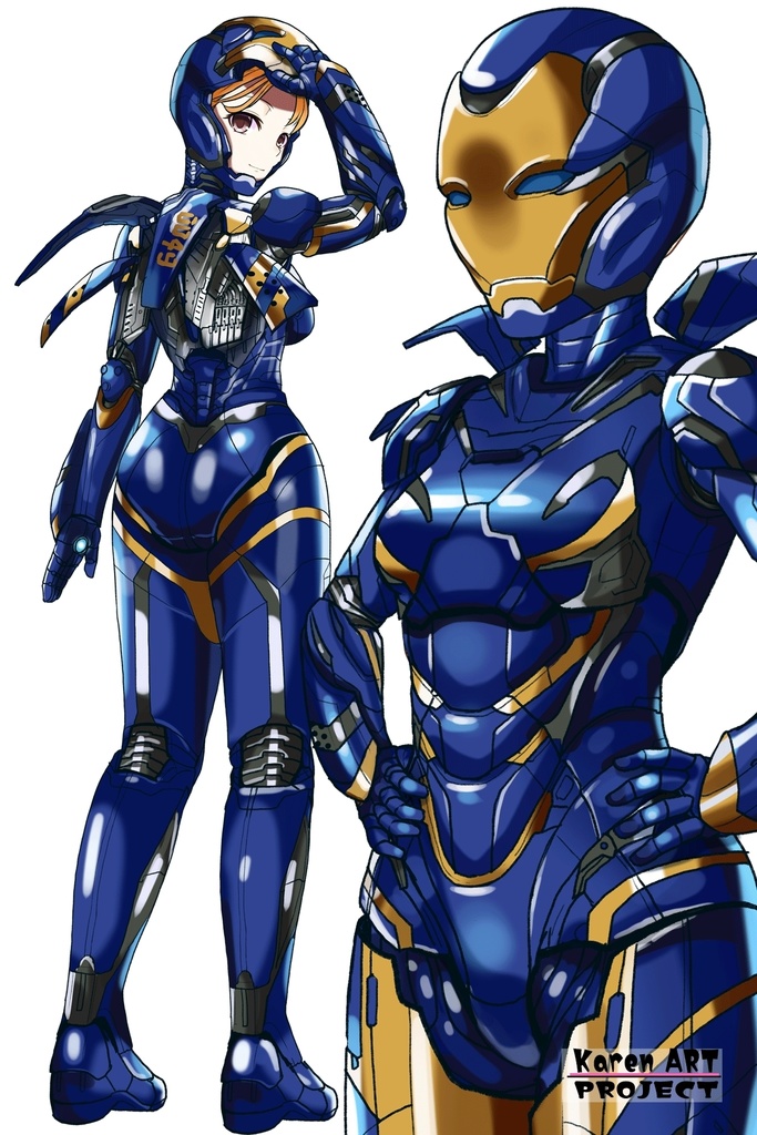 カレンちゃん+ペッパー・ポッツのレスキュー・アーマー【アイアンマン02】斜め前アングル Karen is wearing Pepper Potts's Rescue Armor【Iron Man02】Diagonal front angle