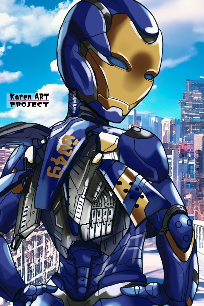 カレンちゃん+ペッパー・ポッツのレスキュー・アーマー【アイアンマン03】背面アングル Karen is wearing Pepper Potts's Rescue Armor【Iron Man03】Back Angle