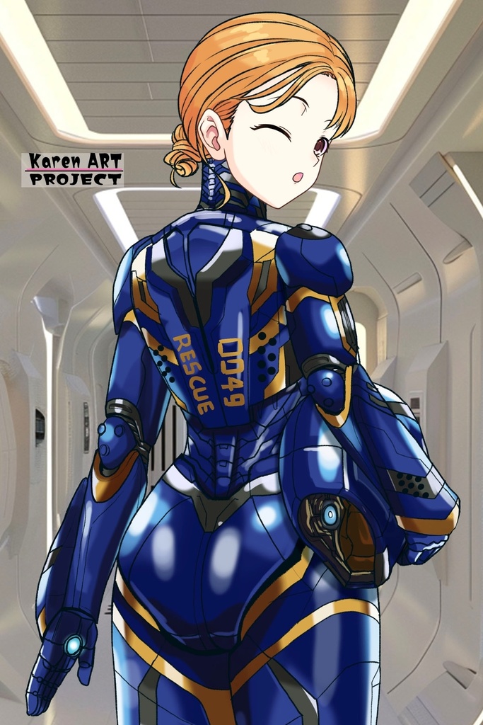 カレンちゃん+ペッパー・ポッツのレスキュー・アーマー【アイアンマン03】背面アングル Karen is wearing Pepper Potts's Rescue Armor【Iron Man03】Back Angle