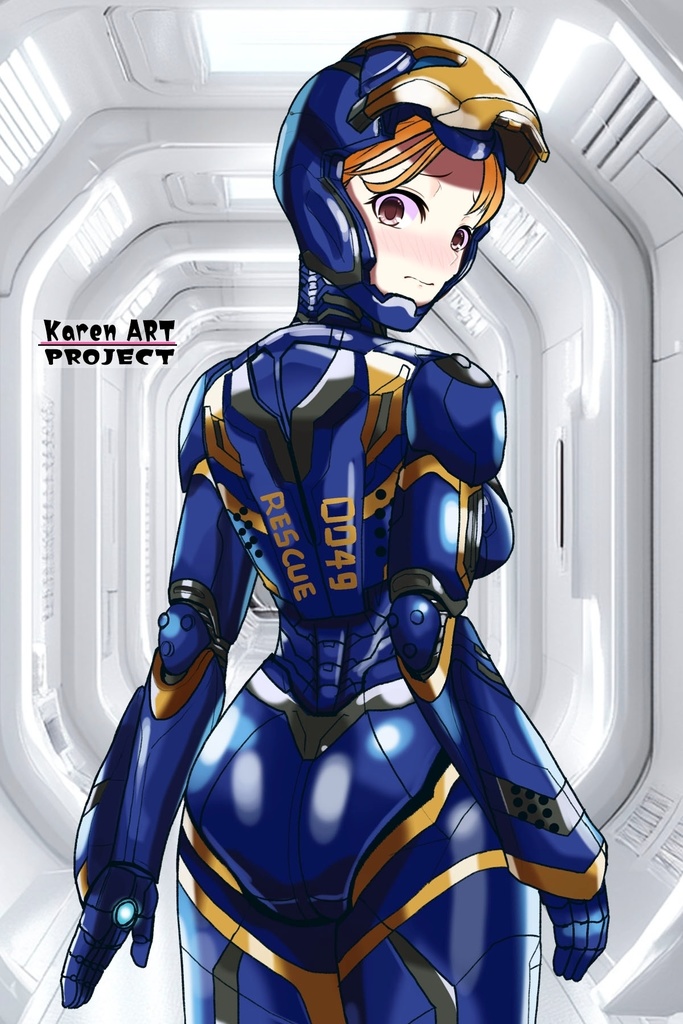 カレンちゃん+ペッパー・ポッツのレスキュー・アーマー【アイアンマン03】背面アングル Karen is wearing Pepper Potts's Rescue Armor【Iron Man03】Back Angle
