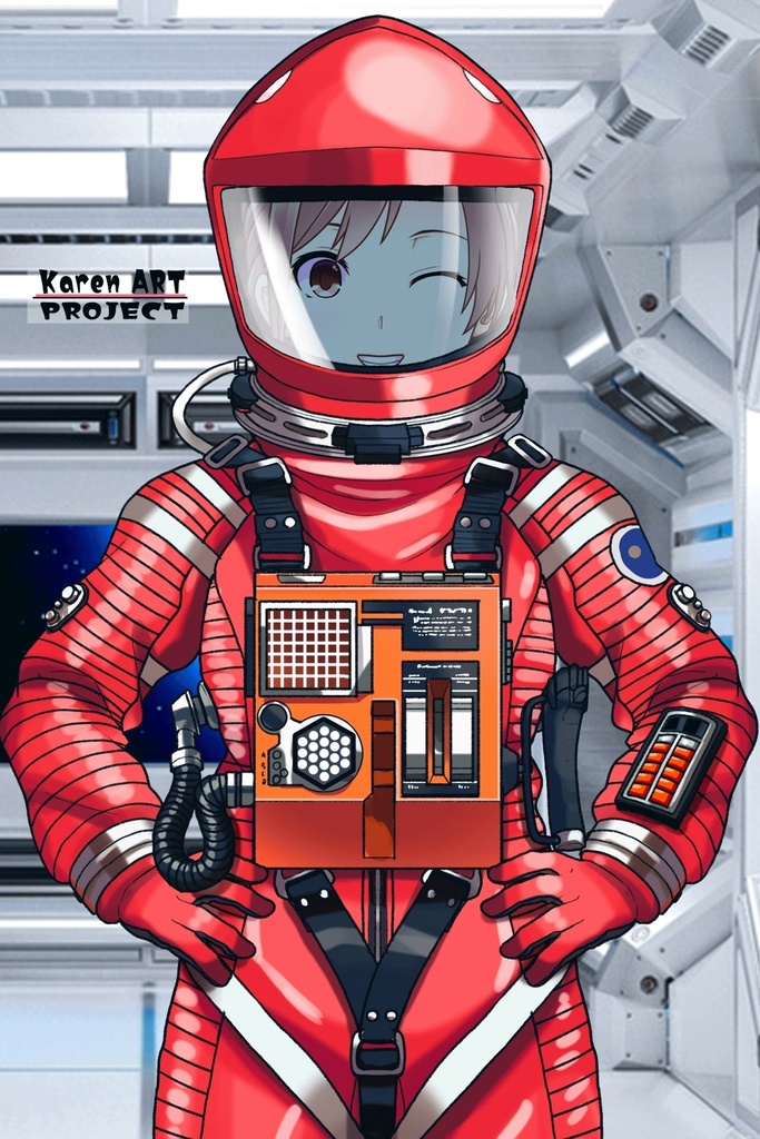 カレンちゃん+2001年宇宙の旅の宇宙服 【2001年宇宙の旅01】正面アングル Karen is wearing Space Suit 【2001: A Space Odyssey01】Front Angle