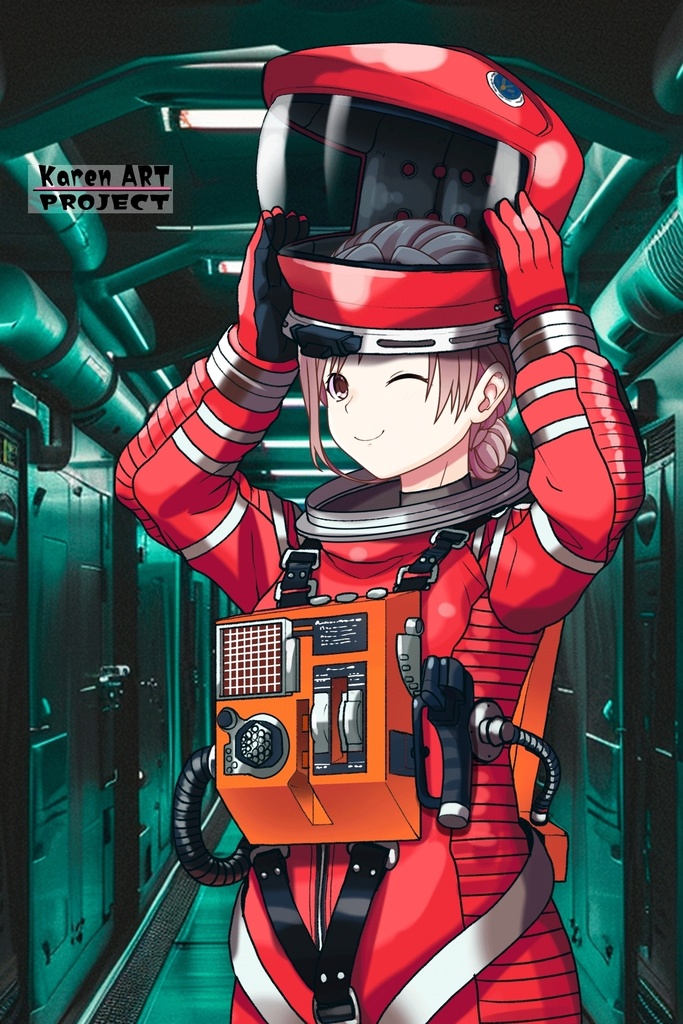 カレンちゃん+2001年宇宙の旅の宇宙服【2001年宇宙の旅02】斜め前アングル Karen is wearing Space Suit【2001: A Space Odyssey02】Diagonal front angle