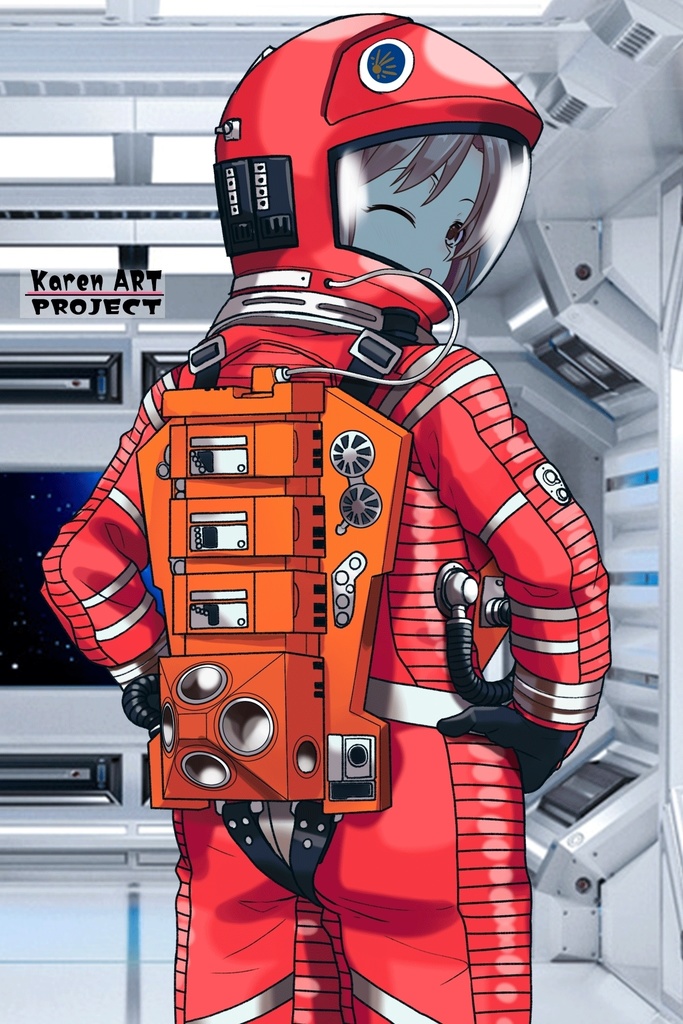 カレンちゃん+2001年宇宙の旅の宇宙服【2001年宇宙の旅03】背面アングル Karen is wearing Space Suit【2001: A Space Odyssey03】Back Angle
