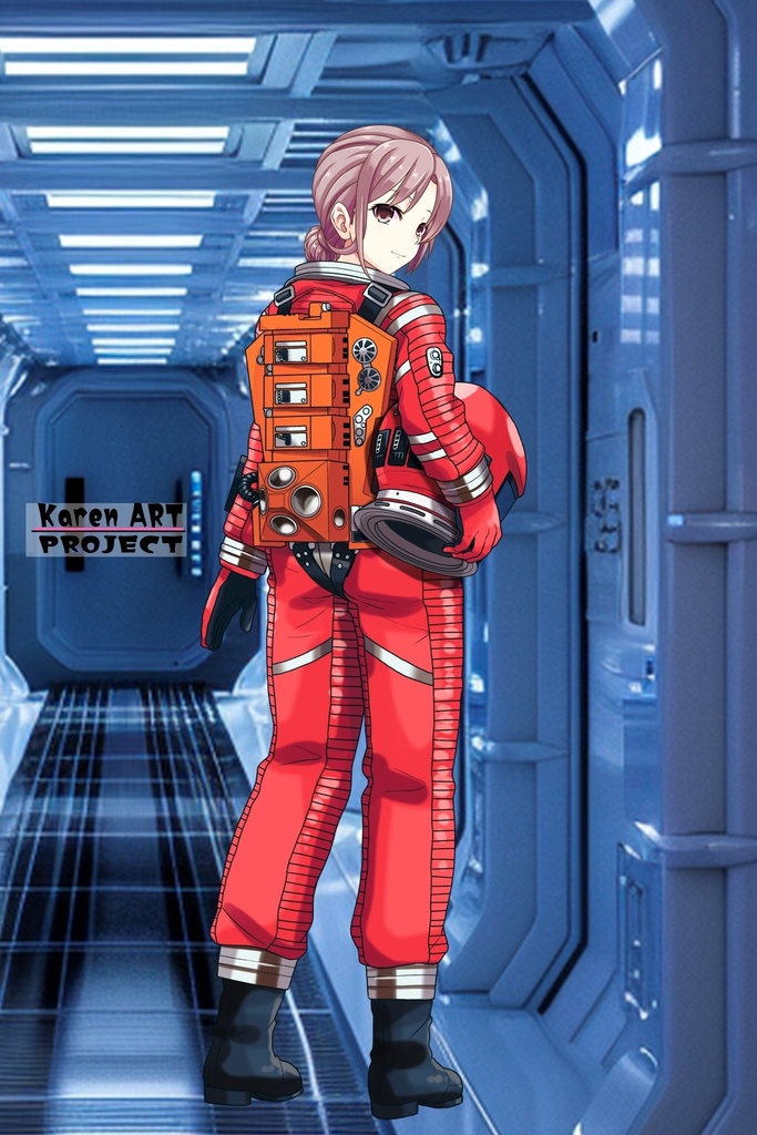 カレンちゃん+2001年宇宙の旅の宇宙服【2001年宇宙の旅03】背面アングル Karen is wearing Space Suit【2001: A Space Odyssey03】Back Angle