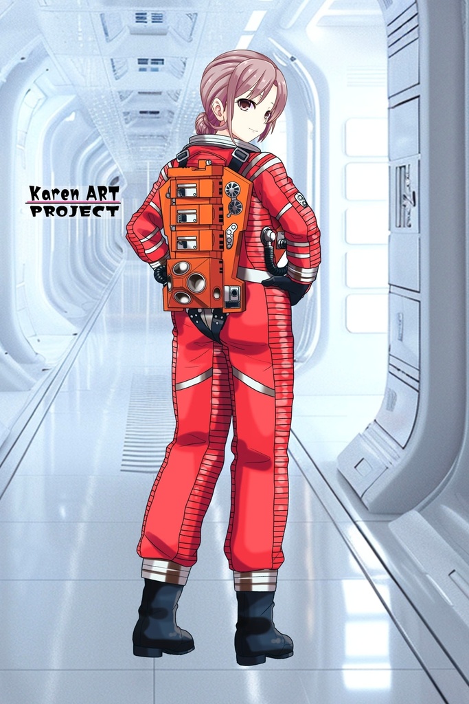 カレンちゃん+2001年宇宙の旅の宇宙服【2001年宇宙の旅03】背面アングル Karen is wearing Space Suit【2001: A Space Odyssey03】Back Angle