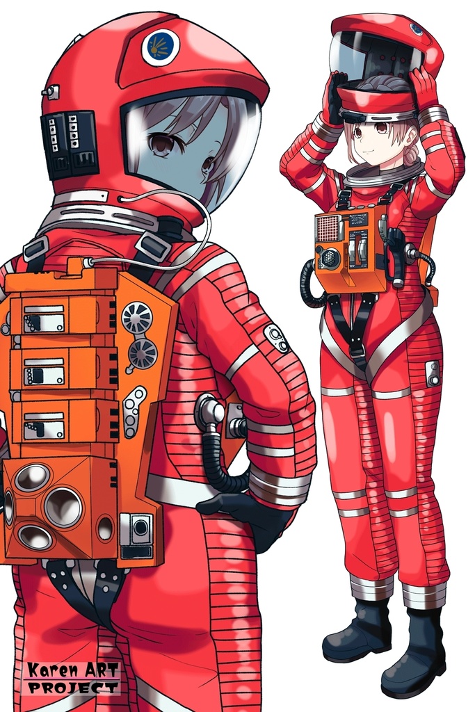 カレンちゃん+2001年宇宙の旅の宇宙服【2001年宇宙の旅03】背面アングル Karen is wearing Space Suit【2001: A Space Odyssey03】Back Angle