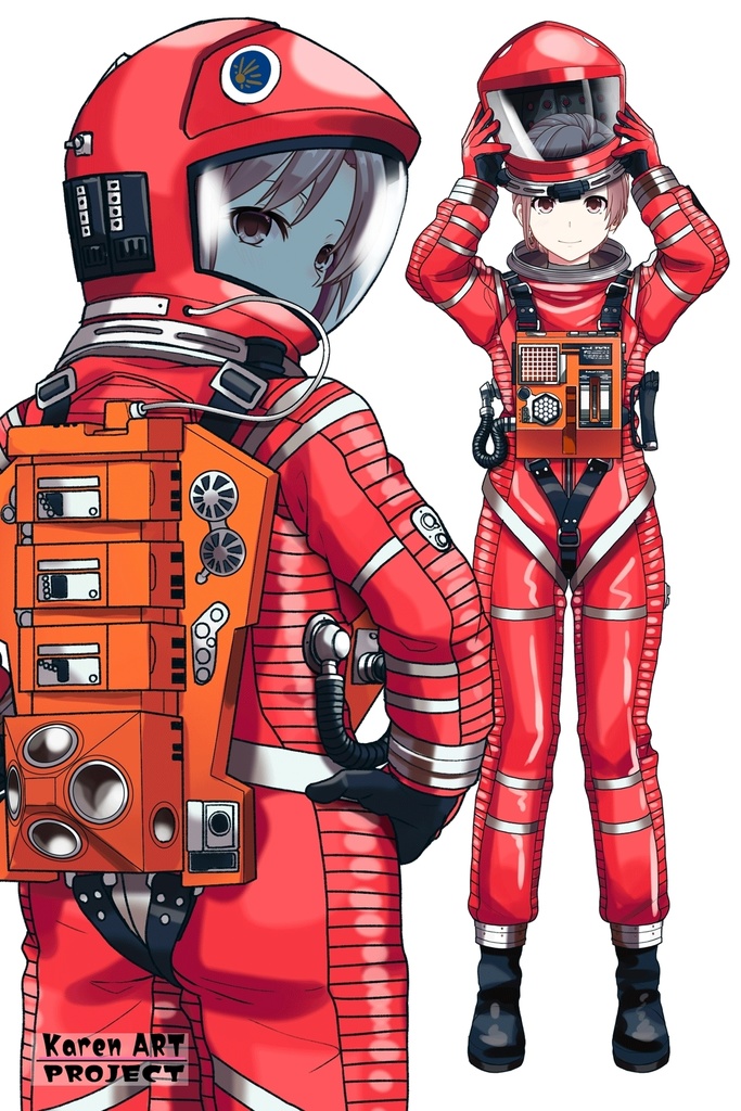 カレンちゃん+2001年宇宙の旅の宇宙服【2001年宇宙の旅03】背面アングル Karen is wearing Space Suit【2001: A Space Odyssey03】Back Angle