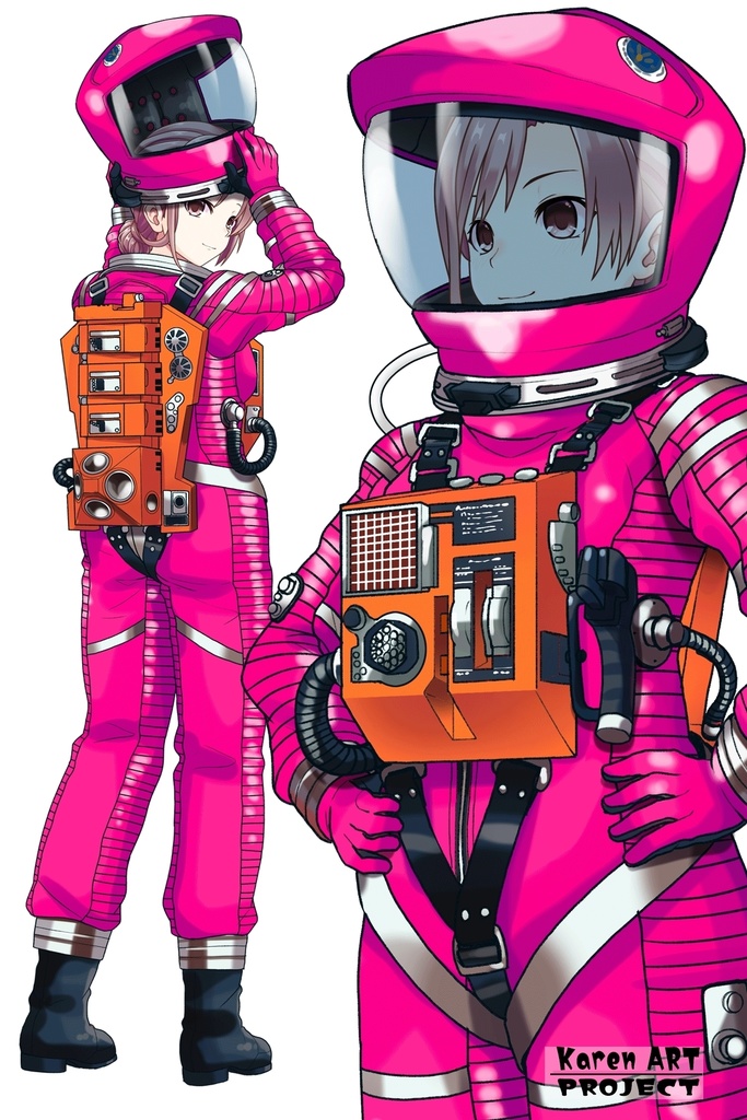 カレンちゃん+2001年宇宙の旅の宇宙服 Karen Original Color【2001年宇宙の旅05】斜め前アングル Karen is wearing Space Suit Karen Original Color【2001: A Space Odyssey05】Diagonal front angle